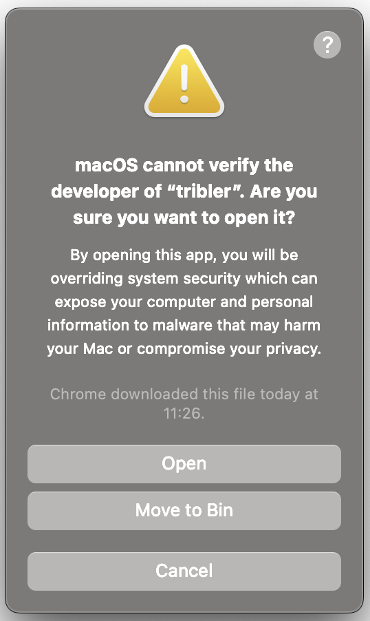 MacOS Security Warning