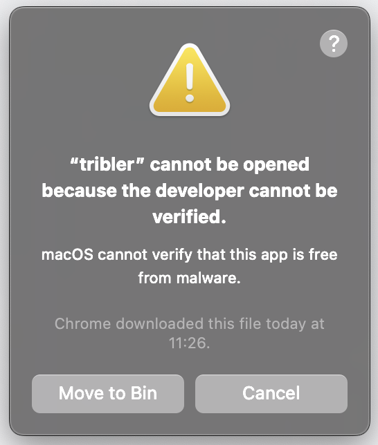 MacOS Open Error